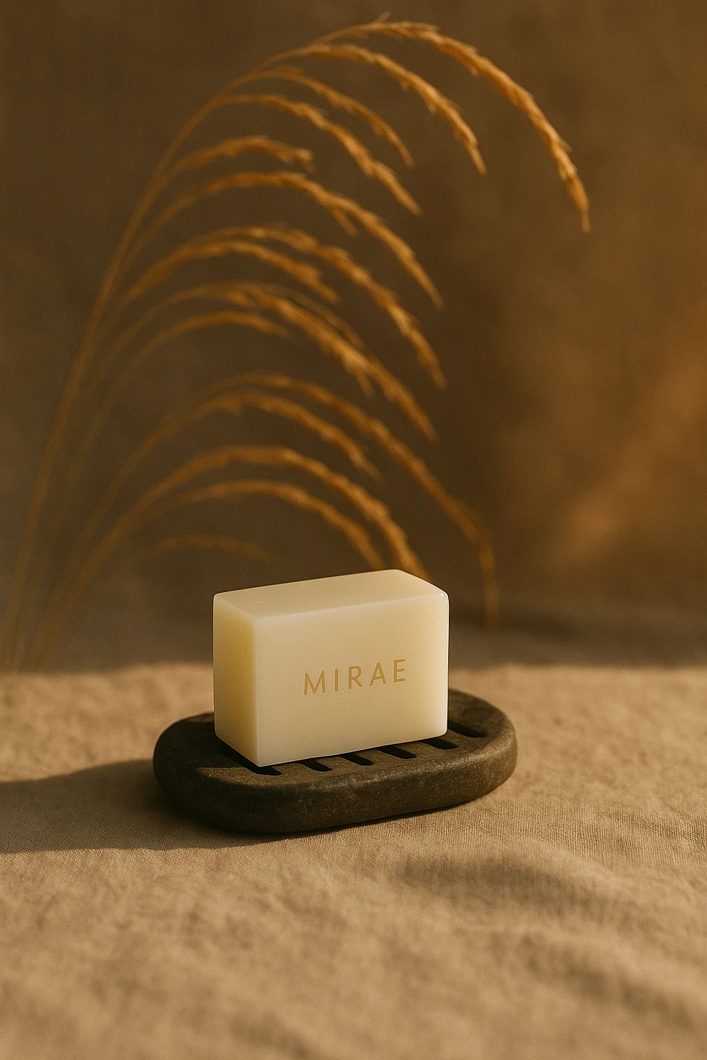 Mirae bar on its stone dish